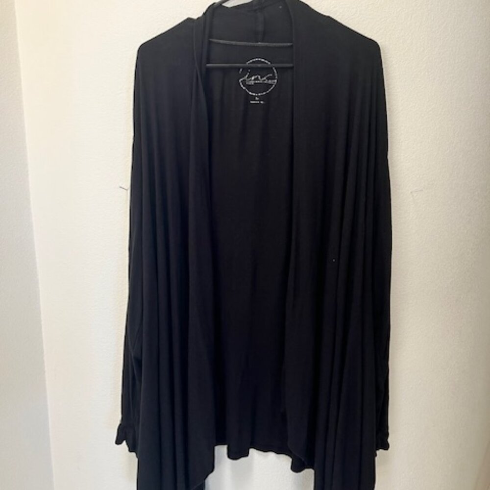 Inc International Concepts Open Front Cardigan, Black Flowy Size 3X